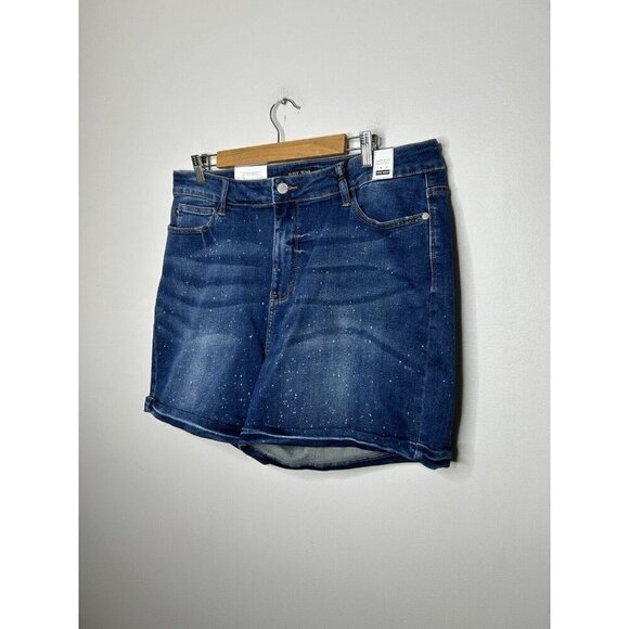 Judy Blue Denim Shorts Stretch High Waist White Speckle Size 3XL New NWT - Picture 3 of 14